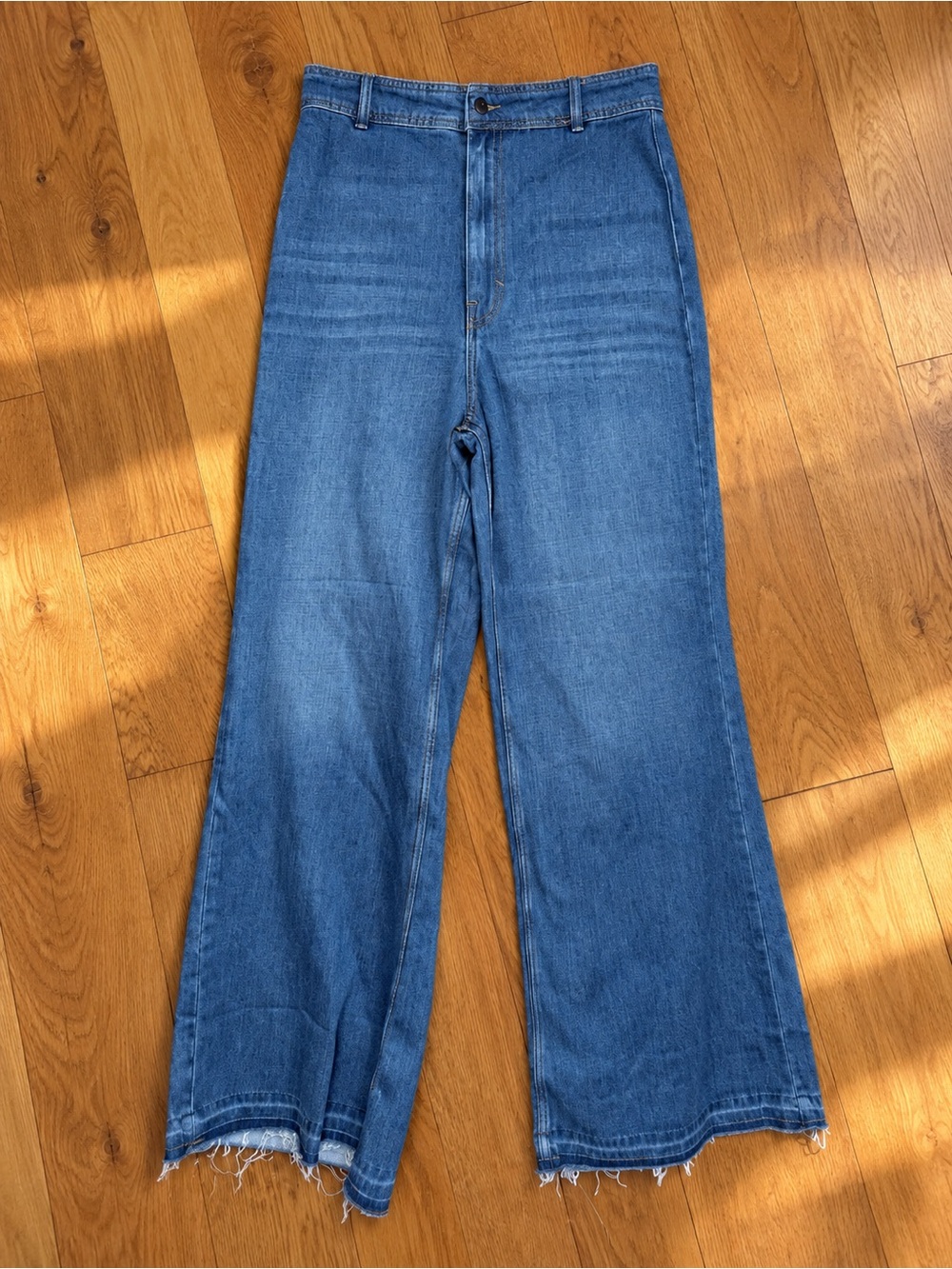 We The Free High-Rise Wide Leg Jeans in Medium Blue Sz 30 NWOT